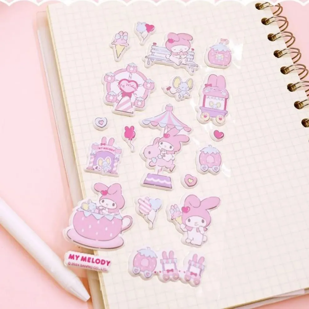 Genuine Sanrio 3D Foam Stickers Cartoon Hello Kitty Kuromi Melody Toy Decal For Scrapbook Water Mug Phones Planners Decor Decals