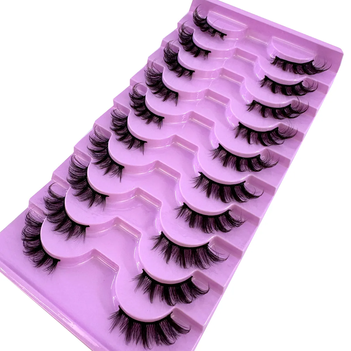 Halbe Wimpern, 10 Paar halbe Wimpern, weiche, natürliche Katzenaugen-Wimpern, Make-up-Werkzeug, künstliche Wimpern, Verlängerung, flauschige künstliche Wimpern