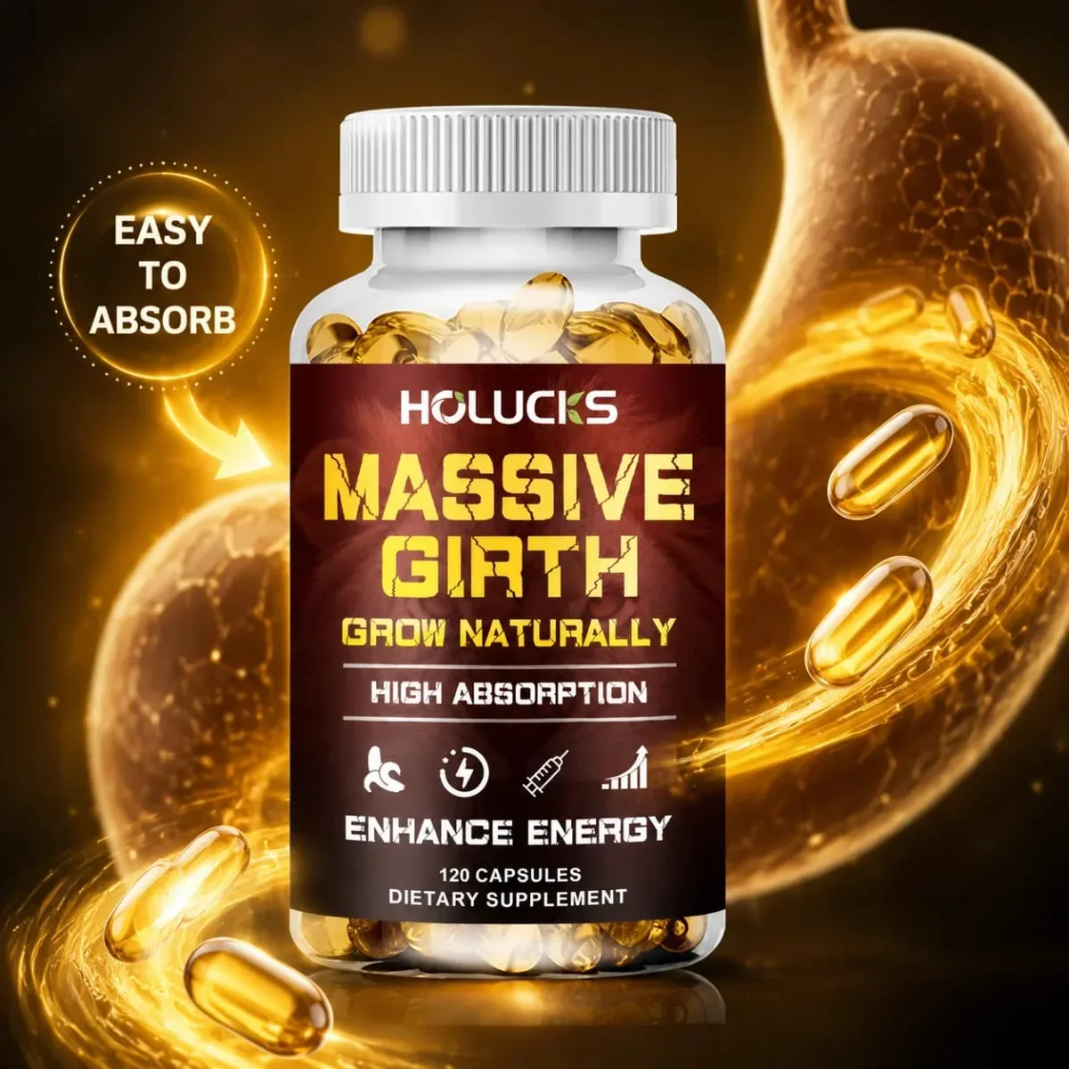 Men's Health Capsules with Tribulus Terrestris Ashwagandha Support Stamina Male Charm Hormonal Balance Daily Immune