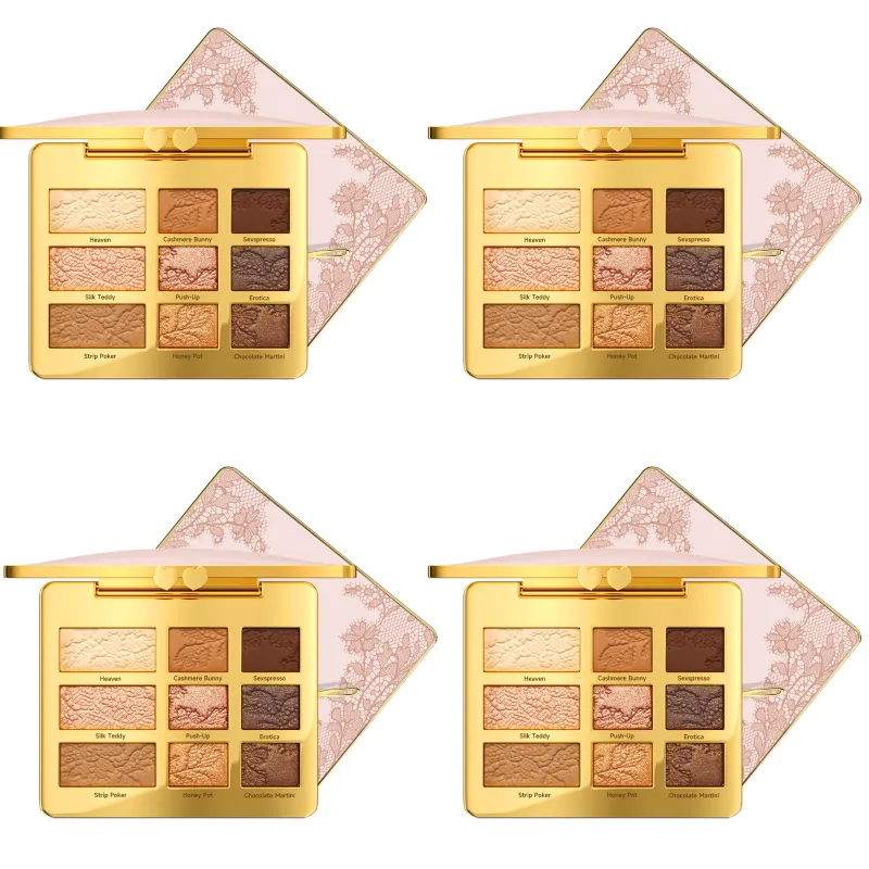 9 Colors Eyeshadow Palette Portable Multifunctional Glitter Eye Shadow Shimmer Pallet Highlighter Powder Brush Beauty Kit 12g