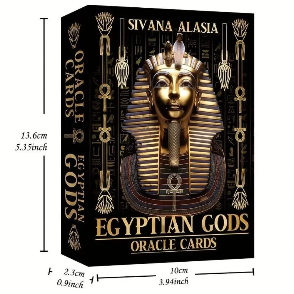Egyptian Gods Oracle Cards - 12.6*8.9cm Ancient Egypt Divination Deck for Meditation Guidance - Papyrus Art Style