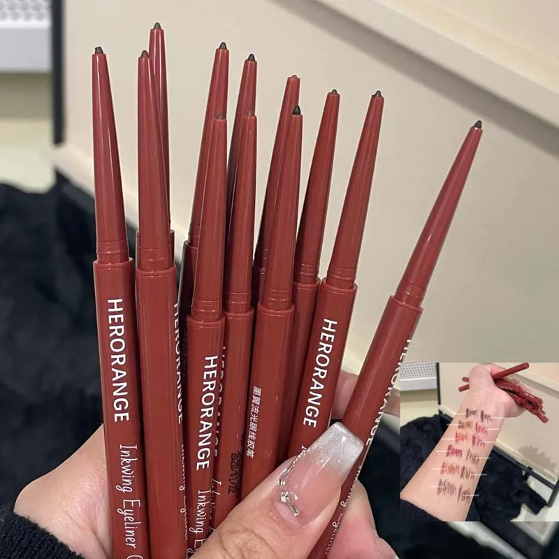 Herorange Glitter Eyeliner Pencil Ultra Fine Tip Smooth Color Enlarge Eyes Daily Light Makeup