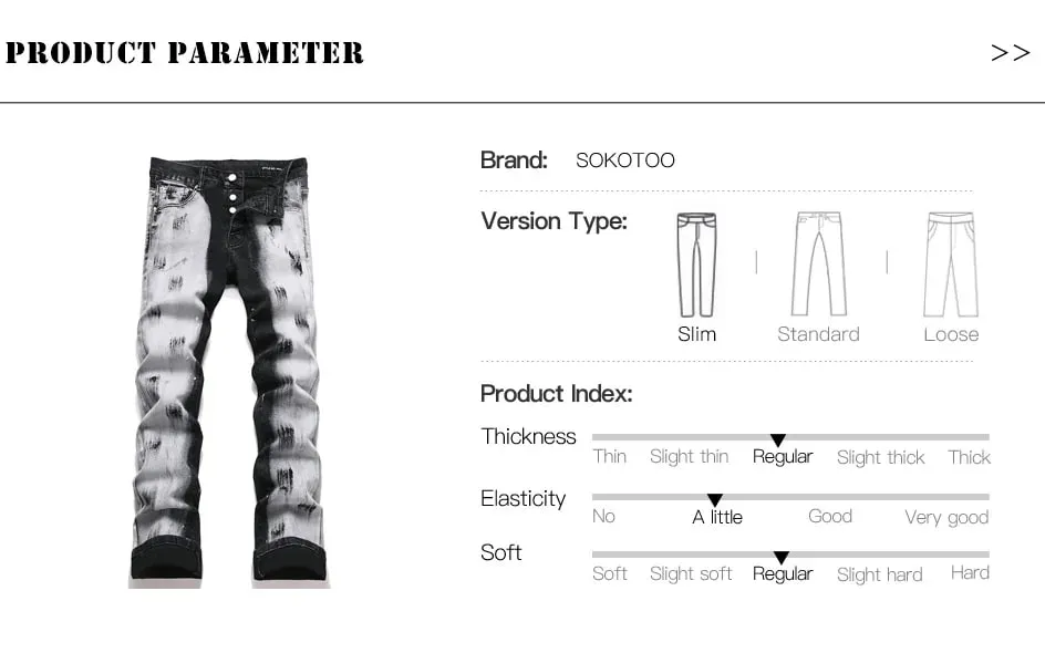 Men's Boot Cut Denim Jeans Painted Button Fly Slim Flared Pants Casual Streetwear Stretch Spandex Cotton Trousers