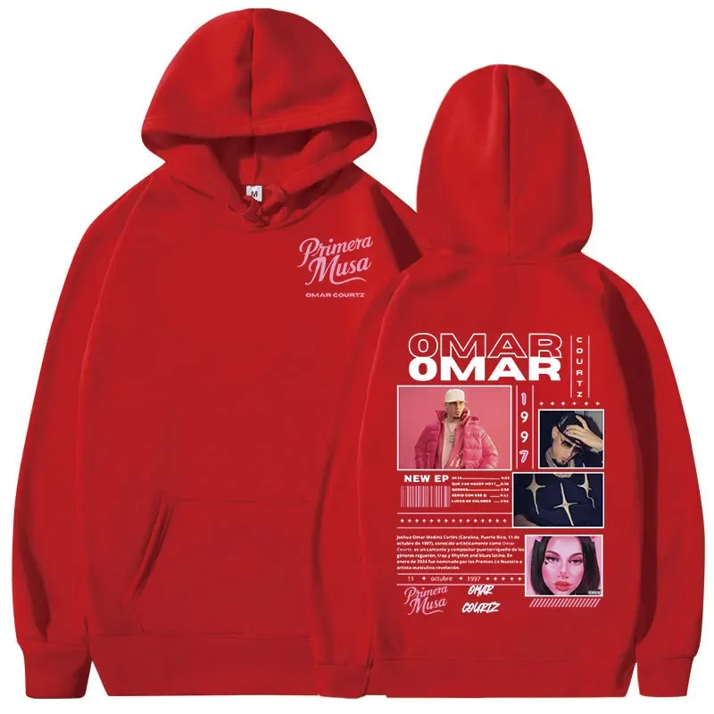 Omar Courtz Primera Musa Album Tour Merch Hoodies Men's Women Fashion Hooded Sweatshirts Hip Hop Oversized Pullovers Streetwear