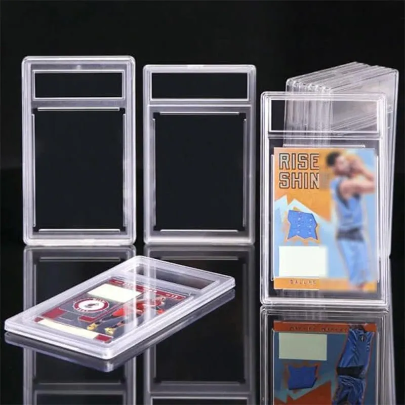 Trading Card Protector with Snap Closure Removable Graded Card Holder Durable Plastic Case Rating Card Slab — image 1