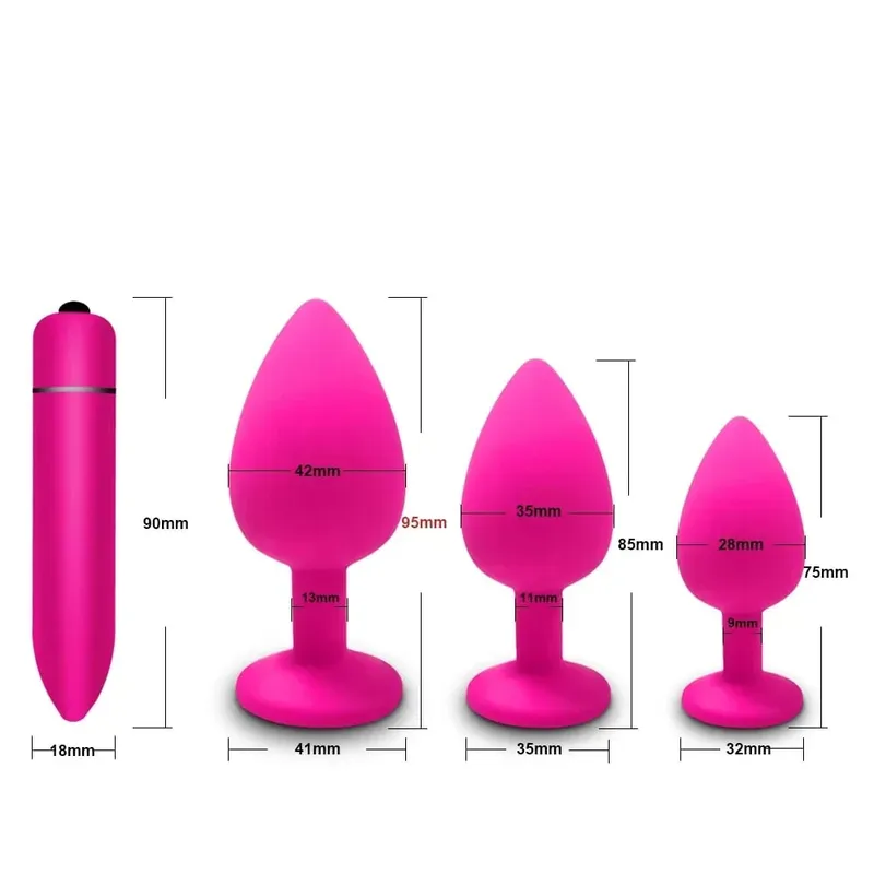 Anal Toy Soft Silicone Anal Plug Mini Bullet Vibrator Butt Plug Men Women Gay Couples Anal Prostate Stimulator Sex Toy for Adult