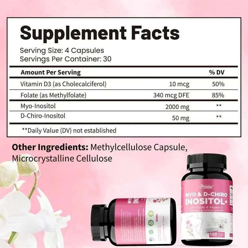 MYO & D-CHIRO INOSITOL - Rig på vitaminer understøtter kvinders sundhed og ovariefunktion forbedrer immunitetshormonbalancen
