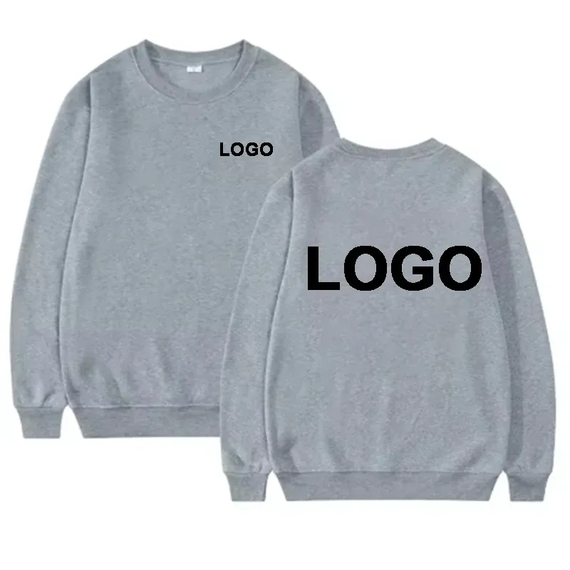 DIY Design Round Neck Hoodies Men Fashiong Customized Printed Loose Long Sleeve Pullover Women Casual Streetwear Sweatshirts