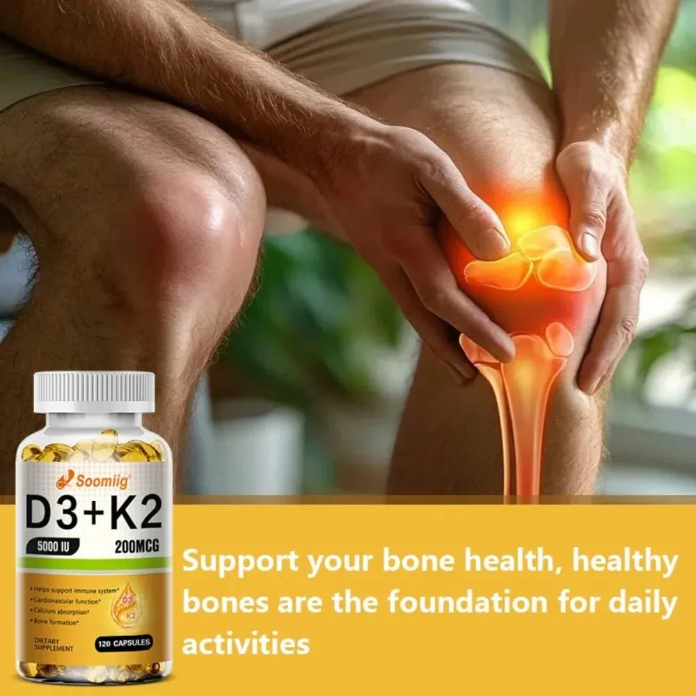 Vitamin D3 K2 - Vitamin D3 5000 Iu & K2 As MK-7 200 Mcg - with Magnesium Zinc Immune & Mood Support for Bone & Teeth Health