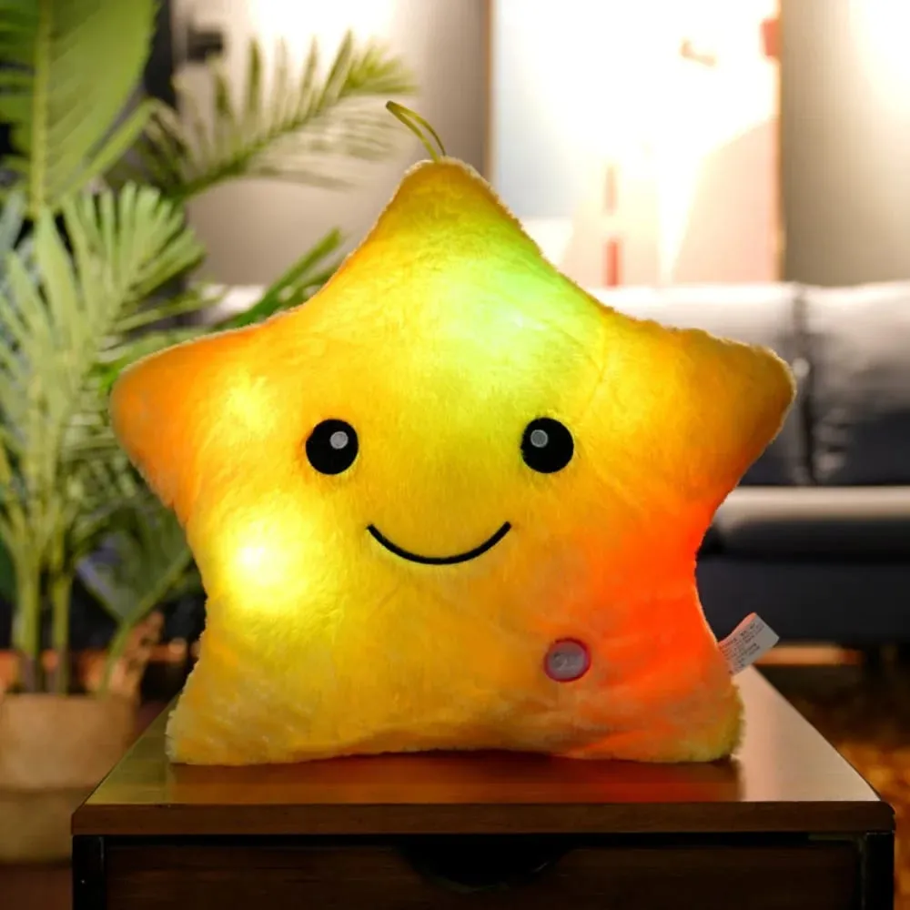Cute LED Electronic Star Plush Toy Star Soft LED Star Doll Toy Home Decoration Baby Kid Toys Soft Star Pillow