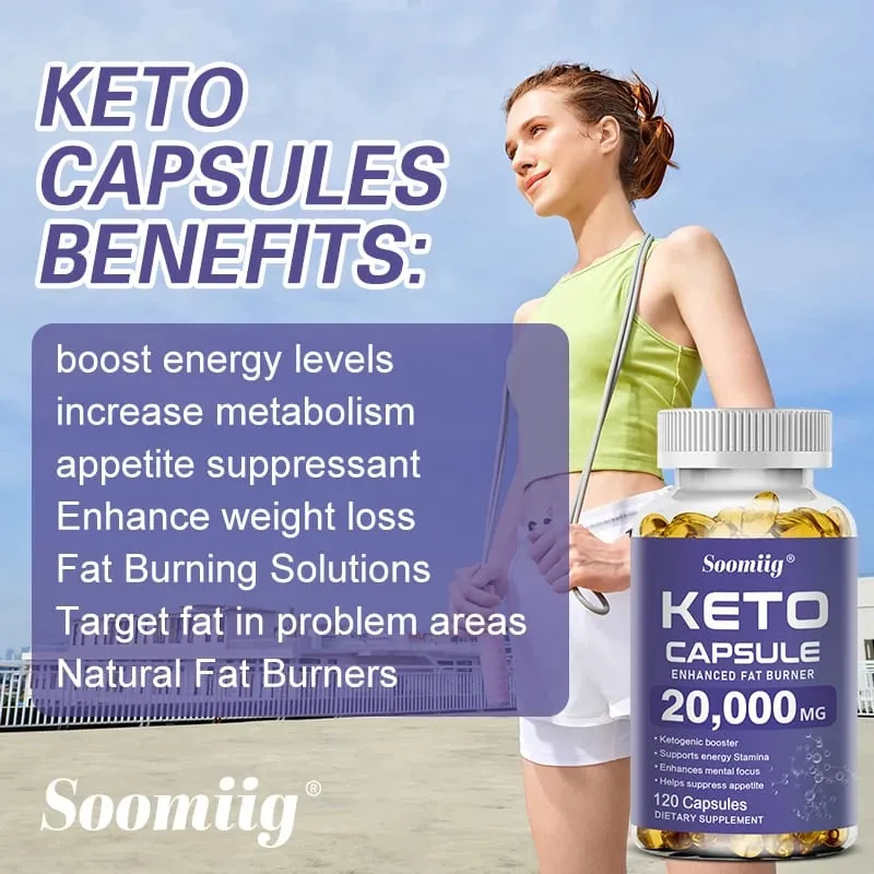 Kapsul Suplemen Keto BHB & Cuka Epal Pengurusan Berat Membersih Detoks Pembakaran Lemak Penahan Selera Makan NON-GMO