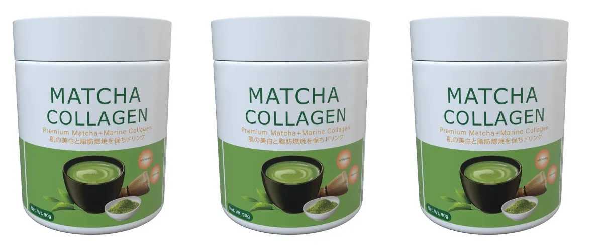 Matcha Collagen Powder Premium Matcha Marine Collagen L-Glutathione For Skin Hair & Joint Wellness Support Formula Adult 90g