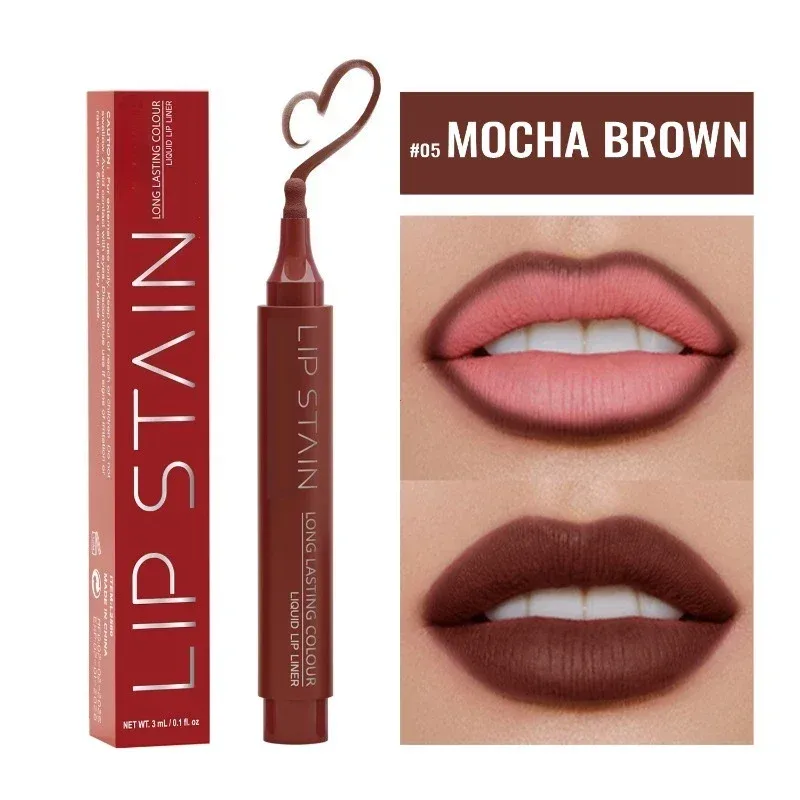 6 Colors Liquid Lip Liner Pencil Long Lasting Nude Lipstick Matte Lip Liner Stick Non-stick Cup Natural Lips Contour Pen Makeup
