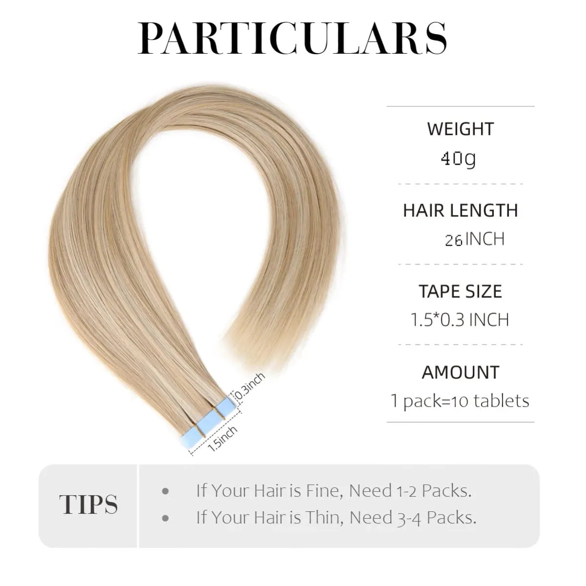 26Inch 10pcs Synthetic Tape In Straight Hair Extensions Seamless Invisible Adhesive Mixed Colord Tape In Hair Extensions For Eve