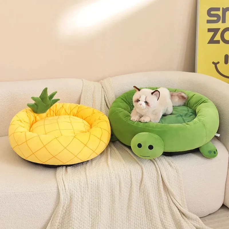 Pet Bed Shark Pineapple Shaped Soft Warm Nest Sleep Available All Seasons Specially Designed For Cats And Dogs Pet Gift