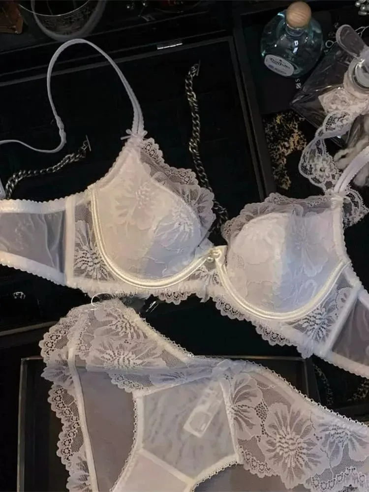 French Lace Sexy Minimizer Bra Comfortable Soft Underwire Anti Sagging Pure Desire Full Figure Brassiere 32‑38 A-C