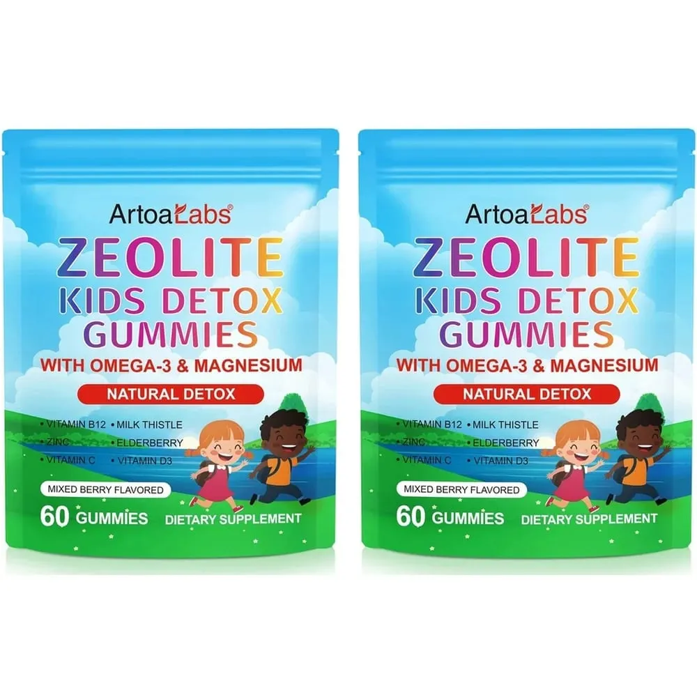 Kids Detox Gummies with Magnesium Zinc & Vitamin D3 Daily Immune Support Digestive Health Energy & Focus for Children 60 CT