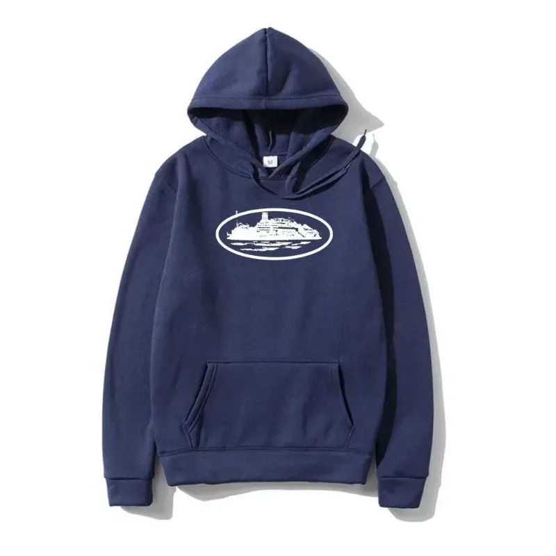 Yacht Graphic Black Hoodie Men Women Nautical Style Casual Hooded Sweatshirt Sailing Enthusiast Fashion Streetwear Top