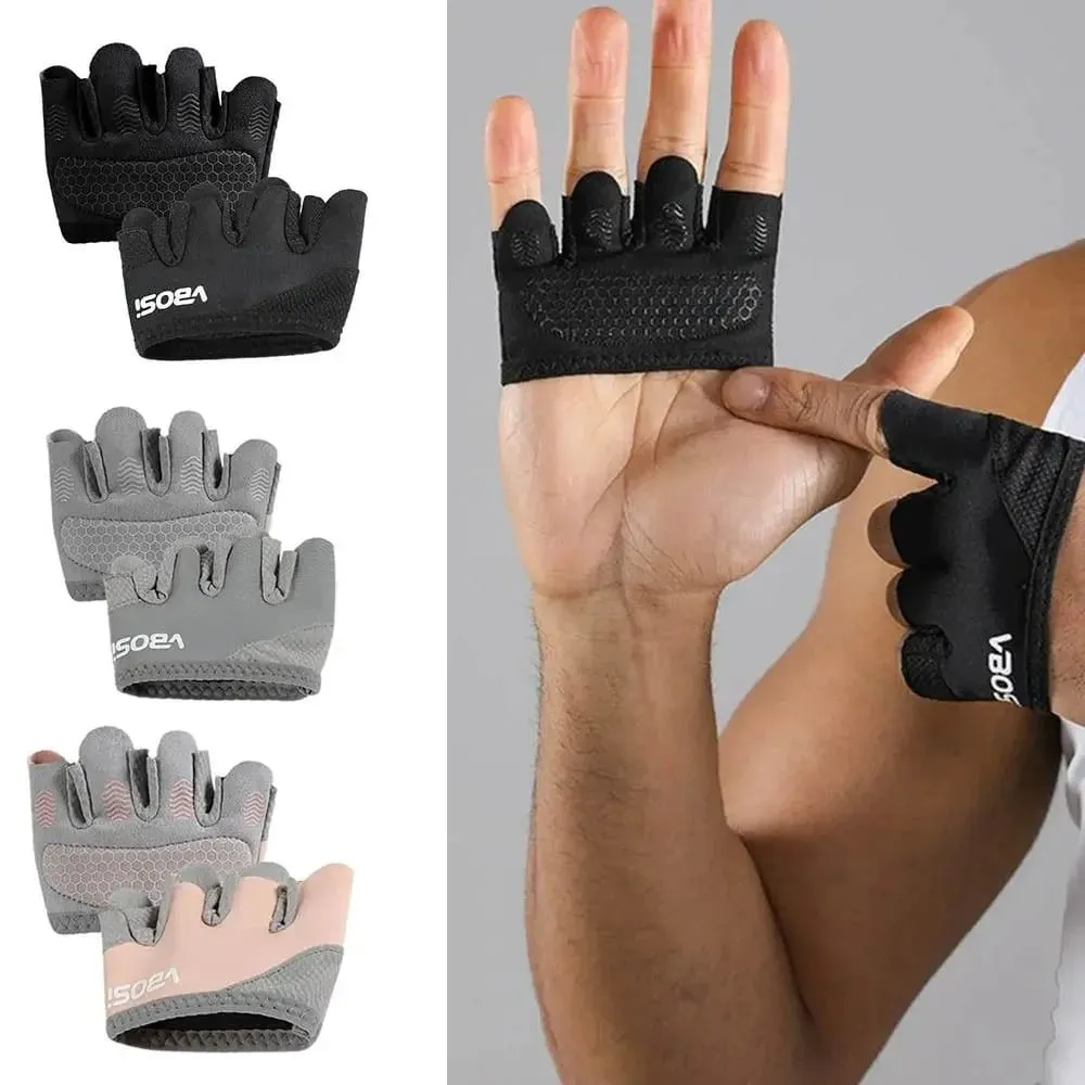 1Pair Anti-Slip Gym Half Finger Gloves Breathable Four Finger Weight Lifting Grips Anti-callus Gymnastics Grips Pull Ups Workout