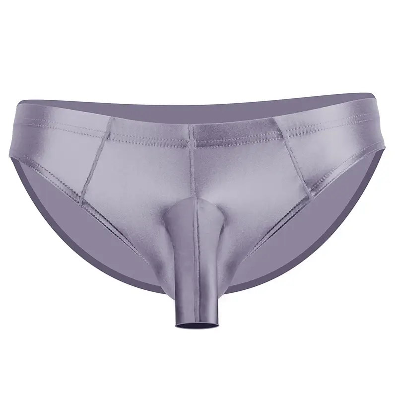 Men's glossy underwear open Pouch Panties Men Smooth Underwear Lingerie Hip Lifting High Elastic Bikini Briefs gay underwear
