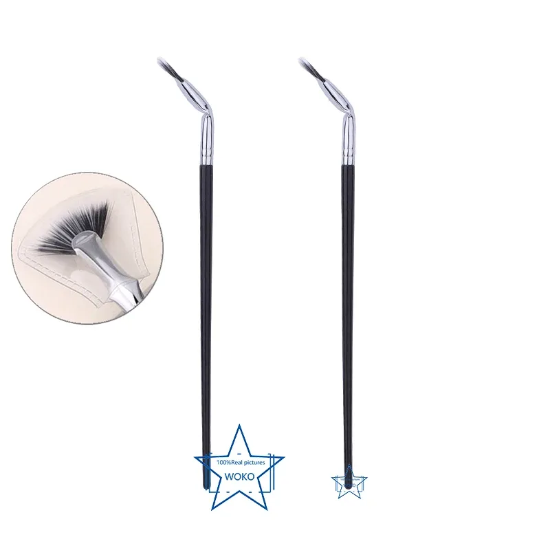 Eyelash Brush Fan Bent Lash Fan Brushes Eyelash Brushes Small Fan Brush Professional Mini Eyelash Brush Make Up Tool