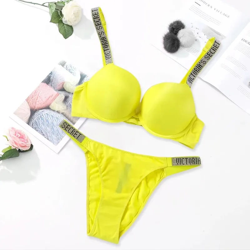 Victoria's Secret Sexy Lingerie Bra and Panty Set Push Up Classic Women's Lingerie Set Sexy Breathable Soft Versatile Shapewear