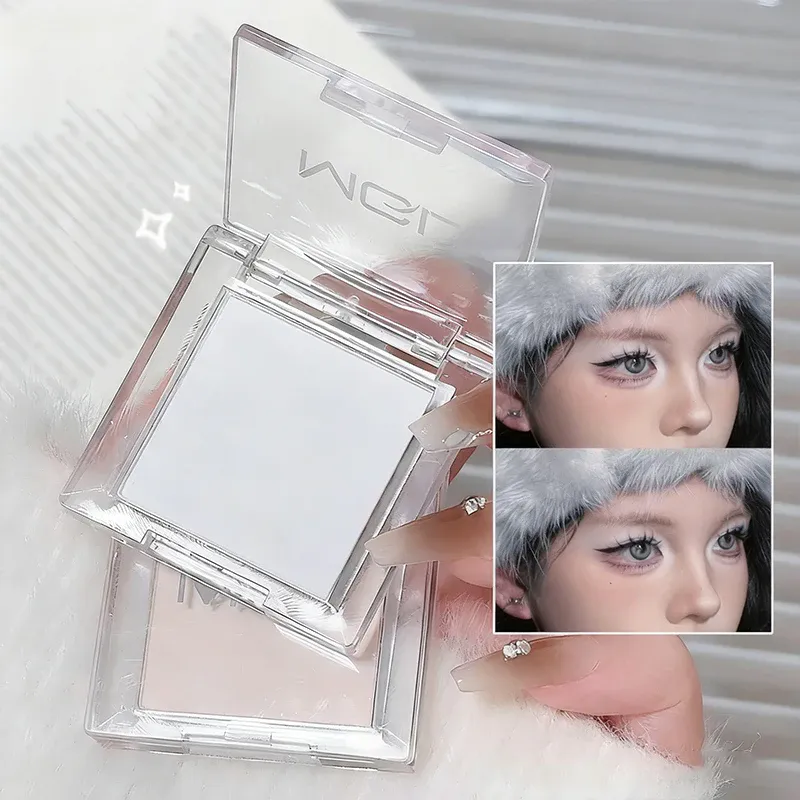 Matte White Monochrome Eyeshadow Palette Natural 3D Brightening Eyeshadow Highlighter Powder Long-Lasting Eye Makeup Palette
