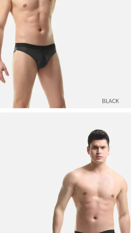 3PC Ice silk texture briefs, sobrang lamig sa balat sa tag-araw, tamasahin ang silky touch