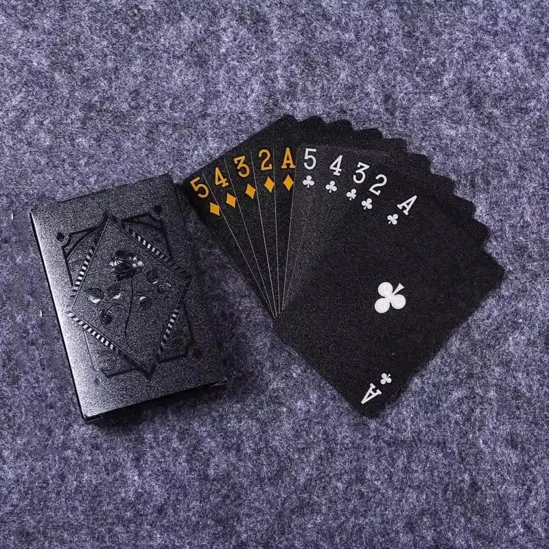 1PcsColor Black Gold Playing Card Game Card Group Waterproof Poker Suit Magic Dmagic Package Board Game Collection Entertainment