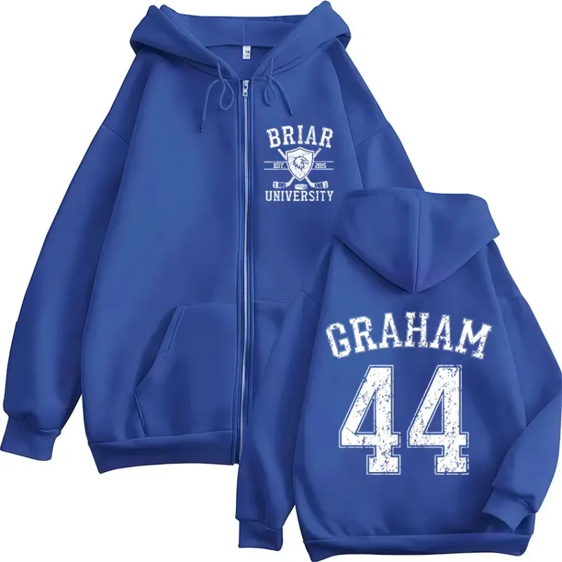 Off Campus Garrett Graham 44 Briar University Hockey cremallera sudaderas con capucha hombres mujeres Casual moda Zip Up sudaderas con capucha abrigos