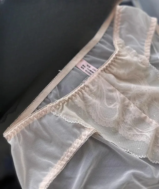 Victorian Inspired Demi Bra & Knicker Set | Sheer Mesh Lace Push Up for Small Bust Anti-Sagging | Luxury Lingerie MOYISU Panty