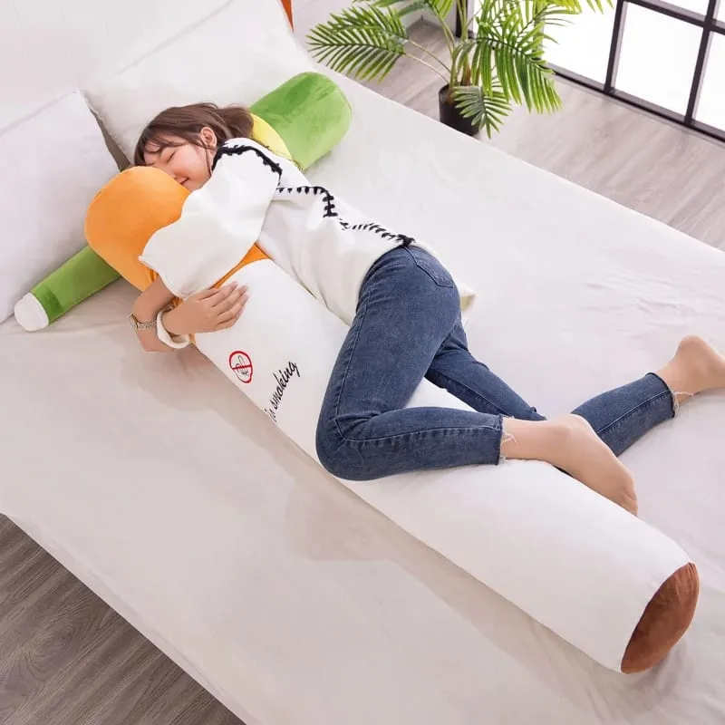 Decoración novedosa, cojín cilíndrico creativo para fumar, almohada para dormir, juguetes de peluche, regalo de cumpleaños para novio