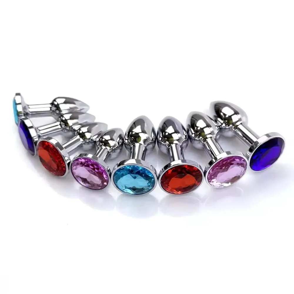 Stainless Steel Anal Plug Butt Plug With Jewelry Colorful Crystal Anus Plug Adults Sex Toys for Men Women Gay Adult Game Sex Toy