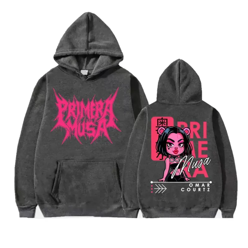 Omar Courtz Primera Musa 2025 World Tour Hoodies Men Women Vintage Hip Hop Streetwear Sweatshirts High Quality Fleece Pullovers