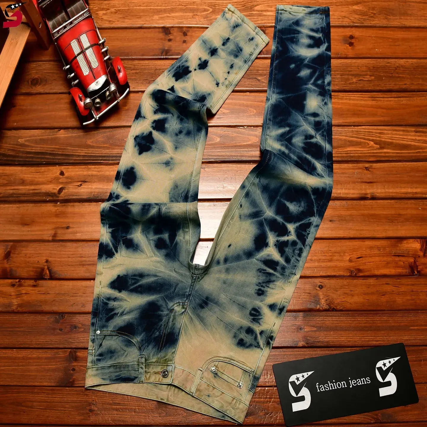New Retro Jeans Men's Straight Leg Pants Ripped Jeans Fashionable Casual Pants Trousers Pants Street Wear Clothing
