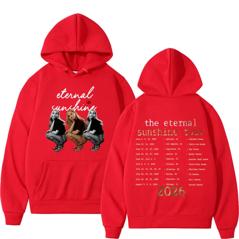 Ariana Grande Eternal Sunshine Tour 2026 Double Sided Print Hoodies Men Women High Quality Fashion Aesthetics Sweatshirts Hoodie