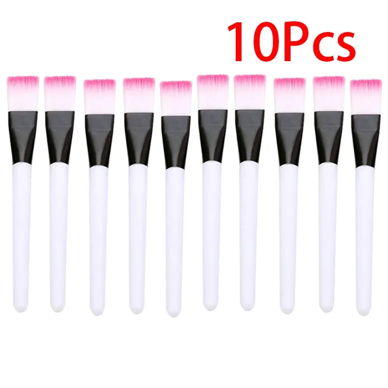 10pcs Facial Mask Brush Makeup Brushes Eyes Face Skin Care Masks Applicator Cosmetics Mask Brush Tools Pink Handle