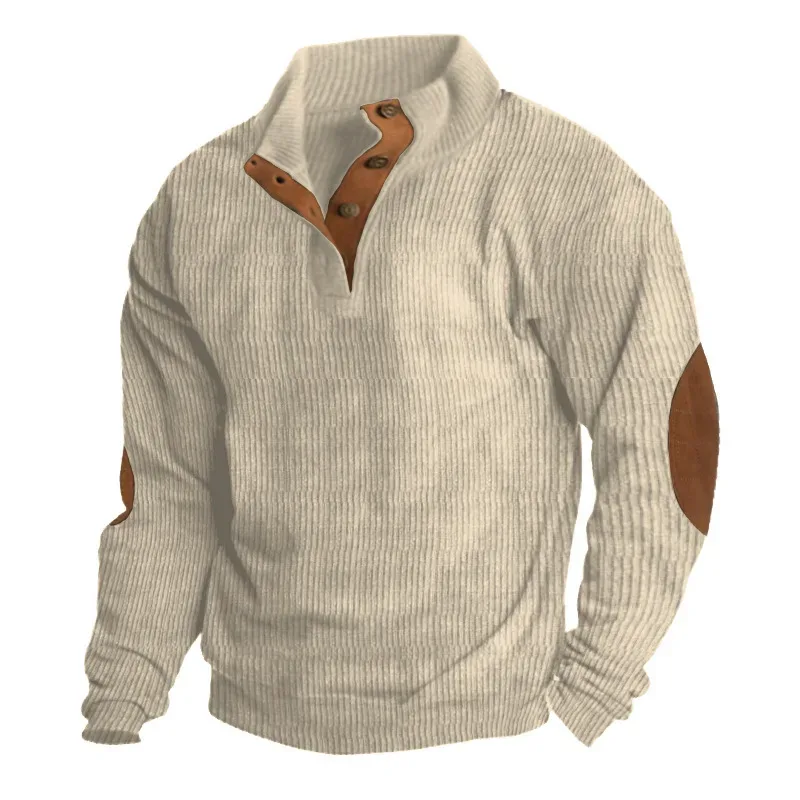 2026 Autumn Winter New Men Corduroy Stand Collar Long Sleeve Jacket Outdoor Casual Sweatshirts