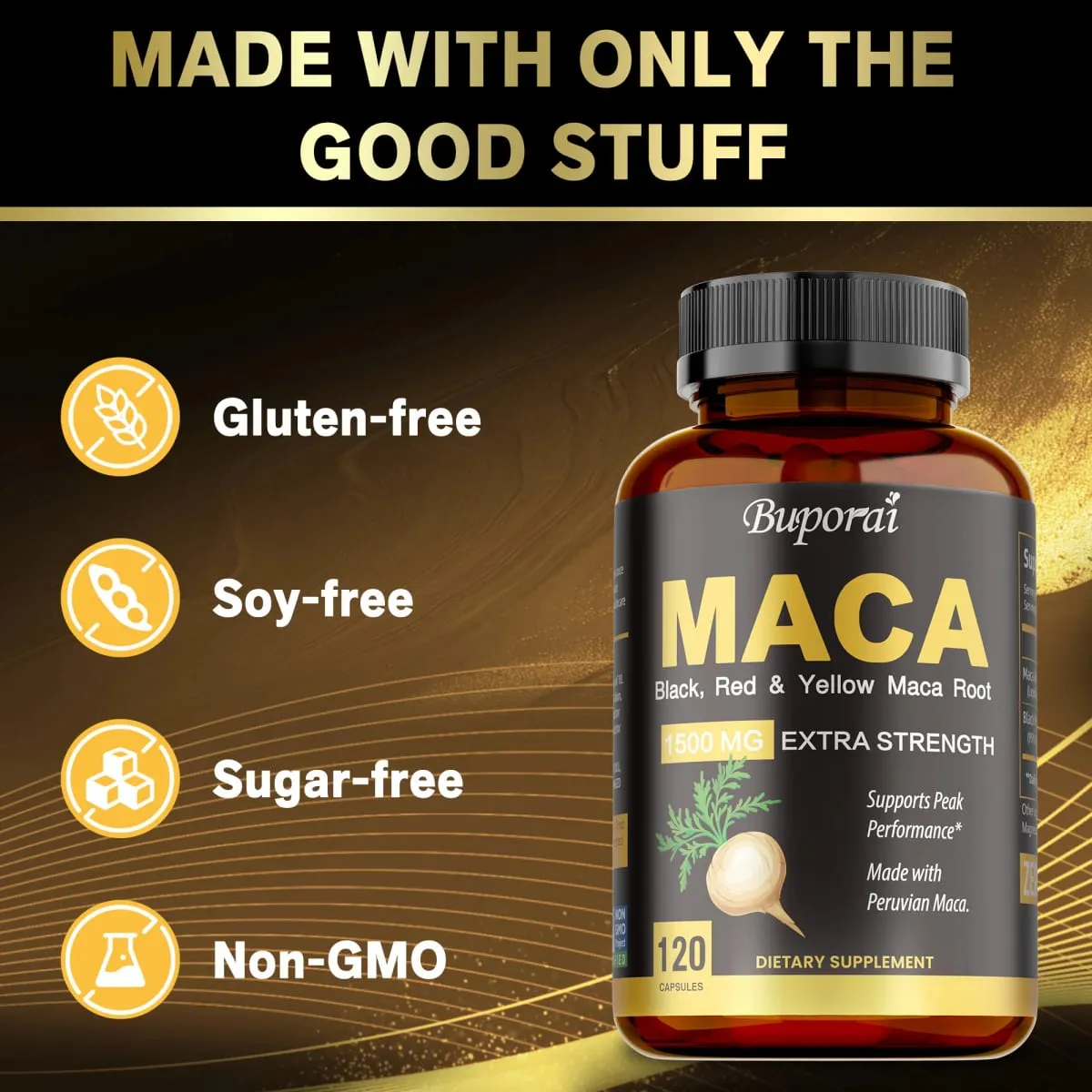 Maca Capsules - Reduce Fatigue Hormone Balance Regulate Mood Improve Athletic Performance Increases Energy and Endurance