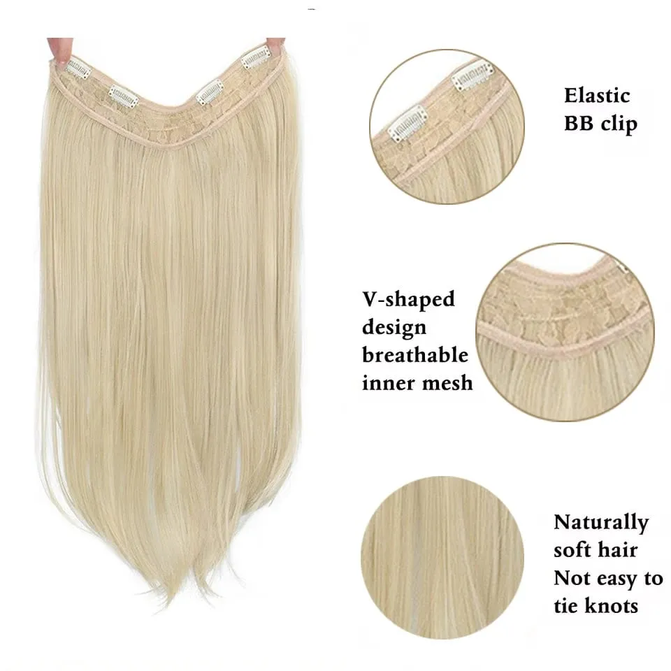 Synthetic Wig Women's Traceless Invisible U-shaped Layered Straight Hair With Inner Buckle Long Curly Hair Natural
