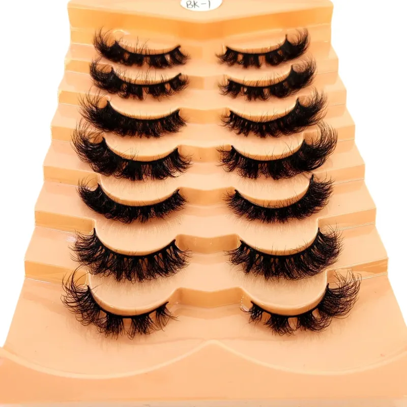 New Cat Eye Lashes 5/7/10 pairs 3D Faux Mink Eyelashes Winged Fluffy Fake Lashes Soft Natural long Full Strip Lash Make