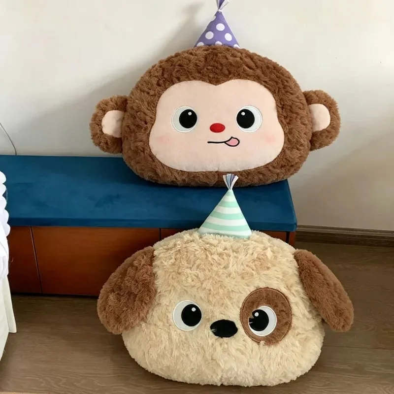 40CM Kawaii Cartoon Animal Plush Pillow Soft Stuffed Soft Fox Sheep Frog Cat Seal Dog Pig Cushion Funny Home Decoration Gifts