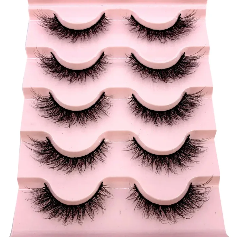 New Cat Eye Lashes 5/7/10 pairs 3D Faux Mink Eyelashes Winged Fluffy Fake Lashes Soft Natural long Full Strip Lash Make