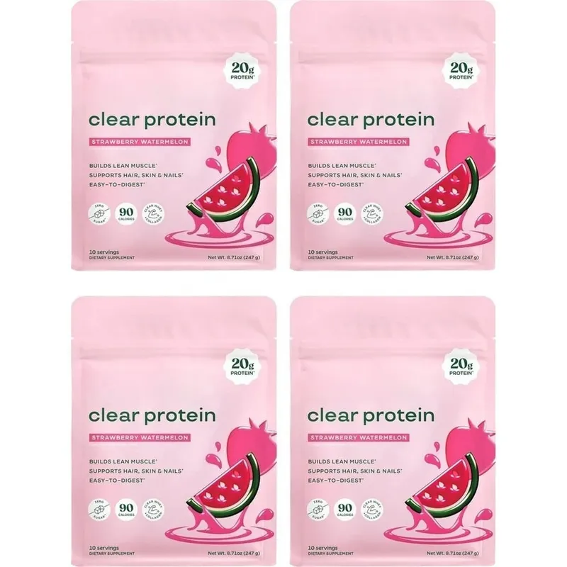 Clear Protein Powder with 20g Protein Per Serving Digestive Enzyme Blend and Bovine Collagen Peptides - 10 Servings