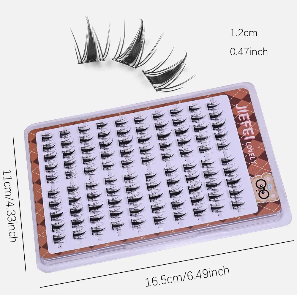 Soft Matte Fiber Self-Adhesive Sectioned Lash Clusters Kit 10 Rows Glue-Free 3D Manga Natural DIY Eye Makeup Lashes