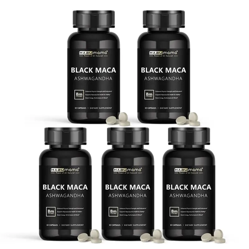 Organická černá Maca - 60 tablet 100% čistá non-GMo podporuje reprodukční zdraví Přírodní energizér Stamina Enhancer Performance Enhancer