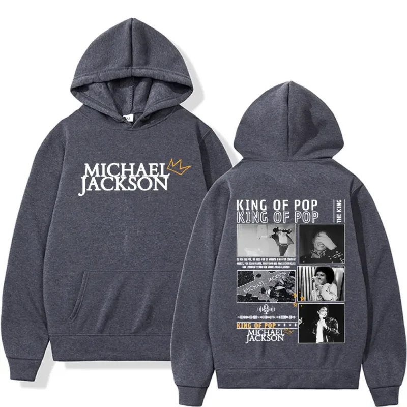 King of Pop Michael Jackson Tour Cover Sweatshirts Men's Clothing Fashion Hip Hop Punk Hooded Casual Oversized Hoodies Pullovers