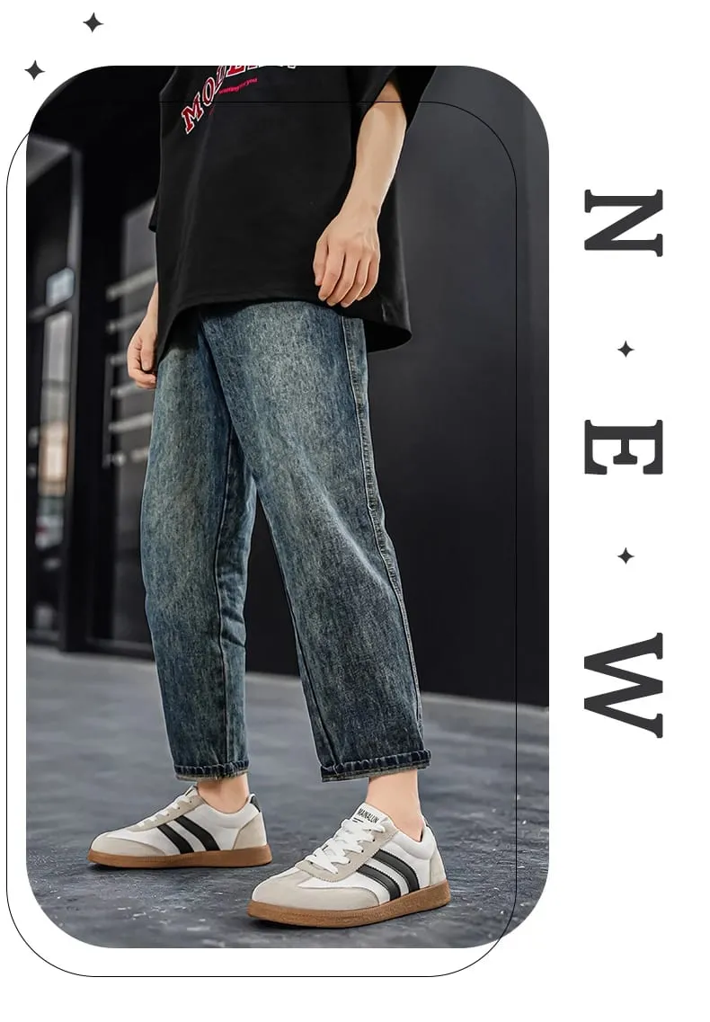 Men's Wide Width Sneakers - Large Size PU Upper & PVC Sole Low-Top Shoes Suitable for Indoor/Outdoor Work Travel Ca