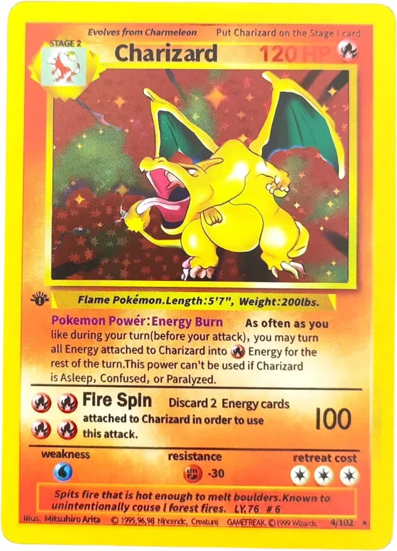 Proxy PKM English GAME 1ST EDITION Charizard Blastoise Venusaur Mewtwo Holo TCG Game Collection Card