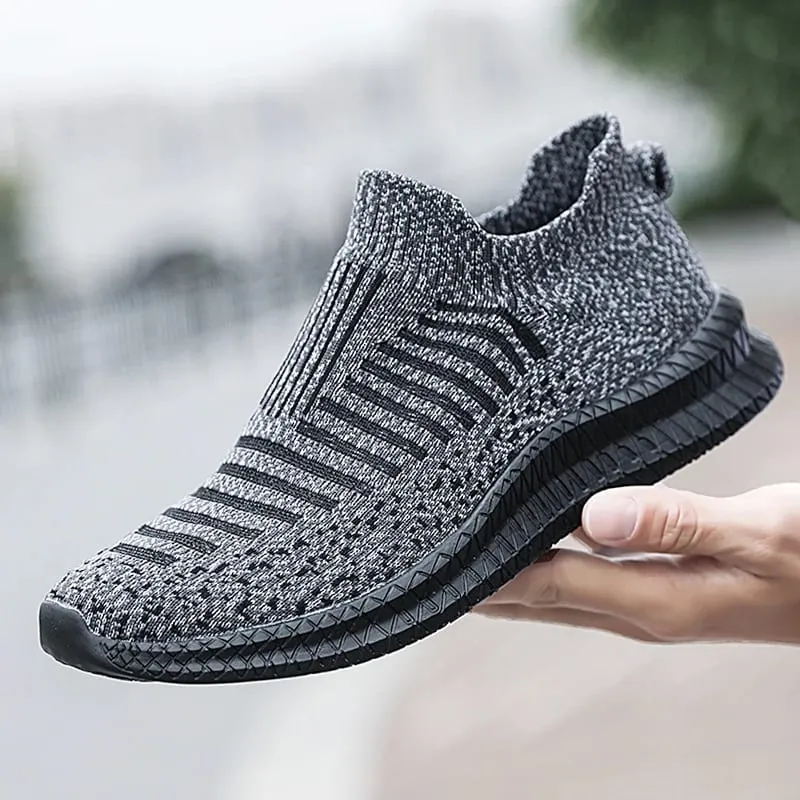 Respirável sapatos casuais masculinos leves ao ar livre sapatos de caminhada anti-deslizamento tênis masculinos deslizamento em apartamentos sapatos vulcanizados 2023
